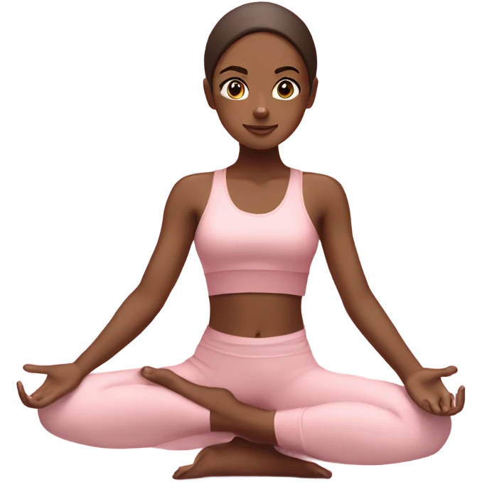 brown skin yoga girl light pink clothes n emoji