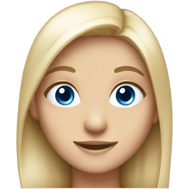 smiling girl with blue eyes emoji