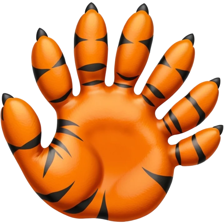 tiger paw five finger  emoji