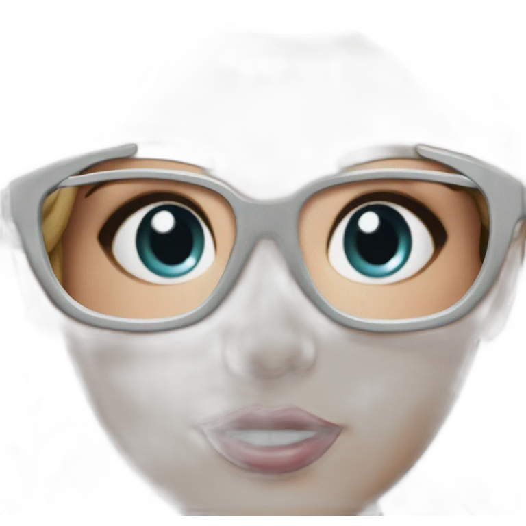 Hyper-realistic painting sculpture samantha saint nurse uniform glasses emoji