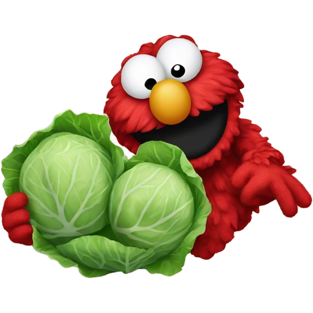 Elmo with cabbage emoji emoji