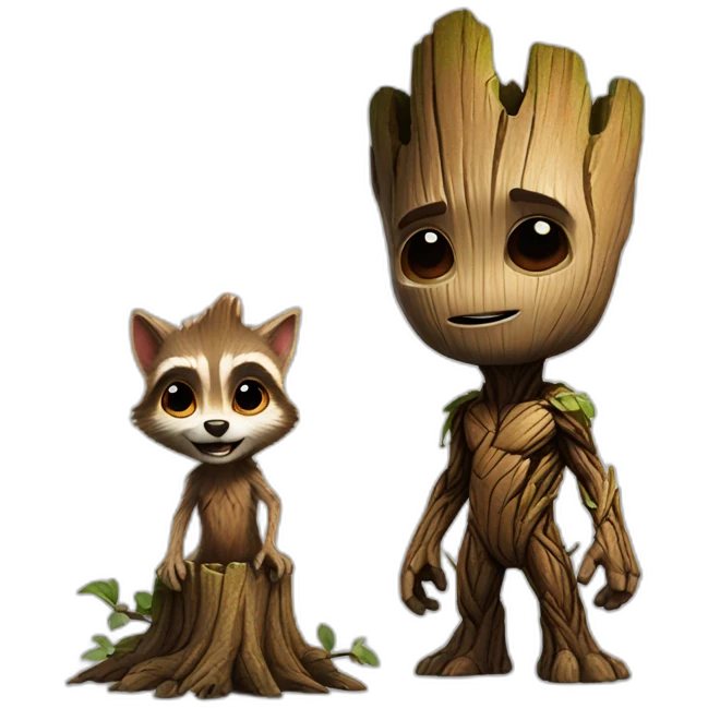 Rocket and groot emoji