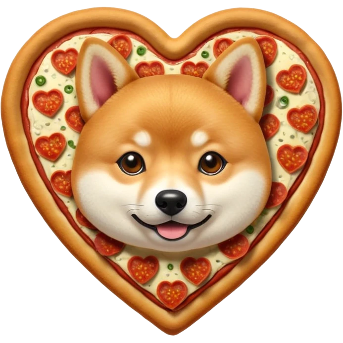 Shiba Jasper heart pizza emoji