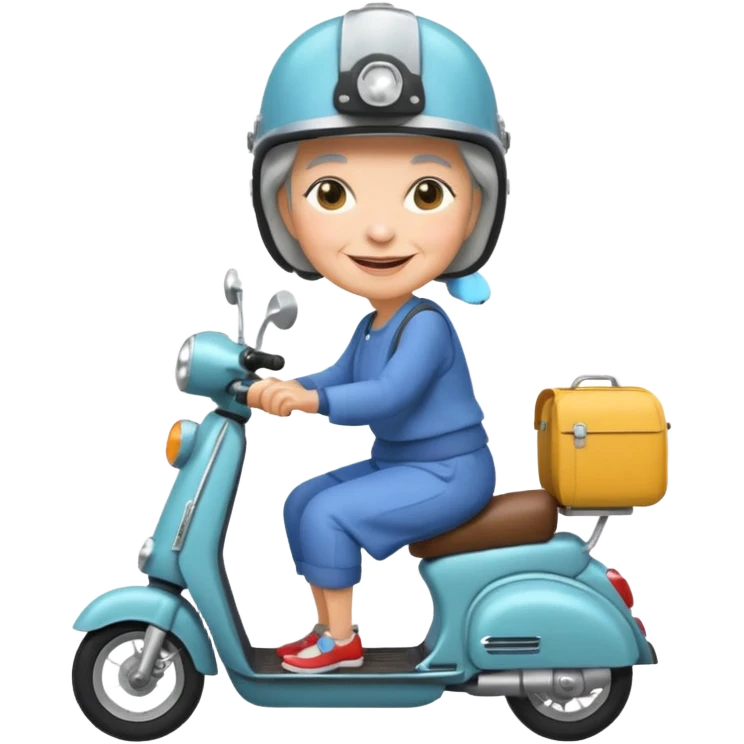 Granny going fast on a scooter emoji