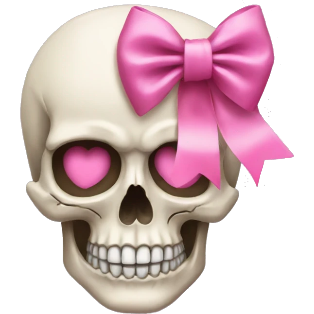 Skull with a pink bow emoji