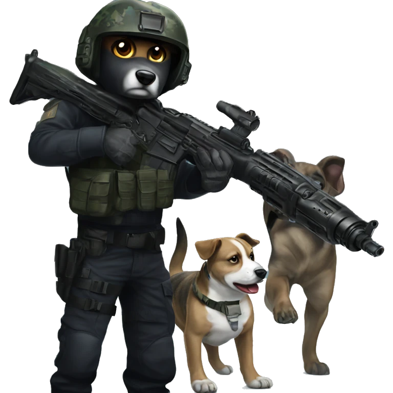 camo dog and soldier emoji