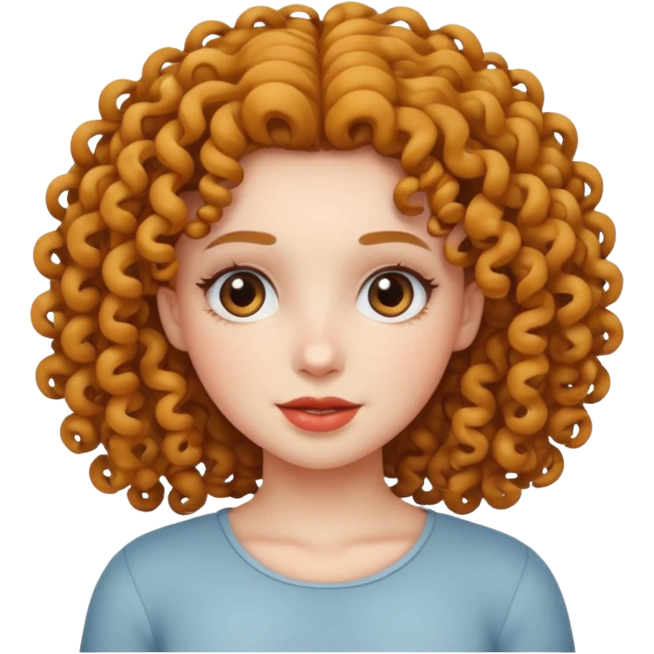 curly girl white race  emoji