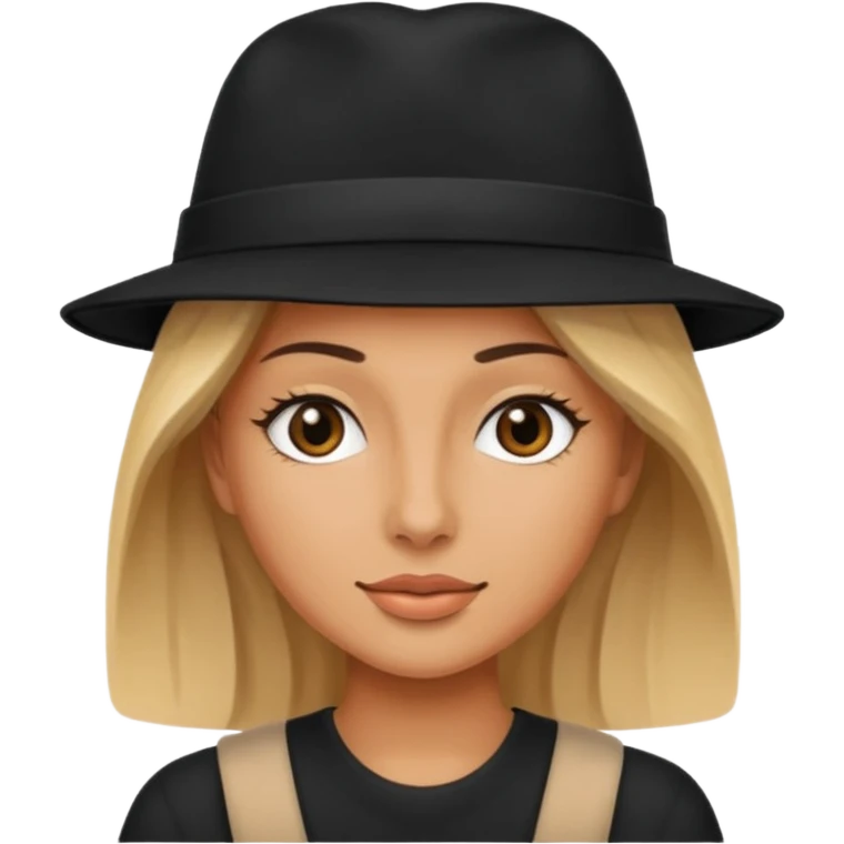 beach woman with black hat emoji