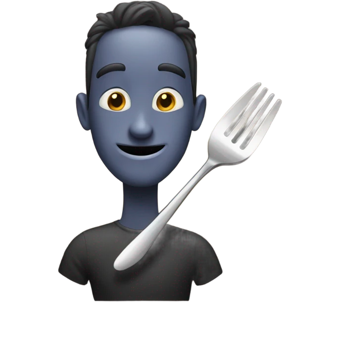 Spder man holding a spoon and fork emoji