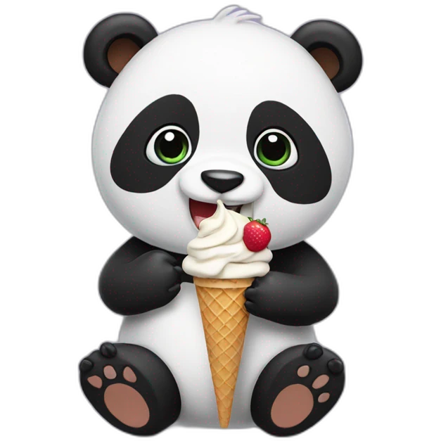 Panda eating ice cream emoji