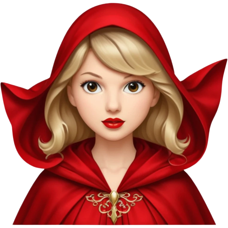 Taylor Swift red líp and elegant clook emoji