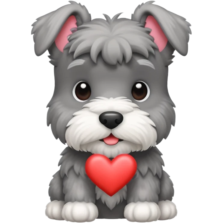 schnauzer with hearts emoji