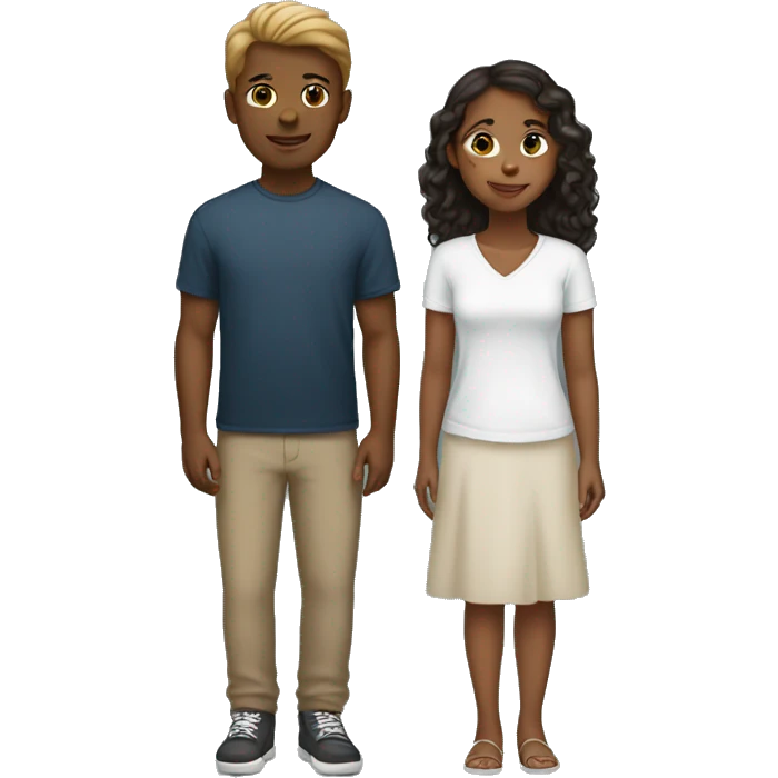 Brown Girl and White boy in love emoji