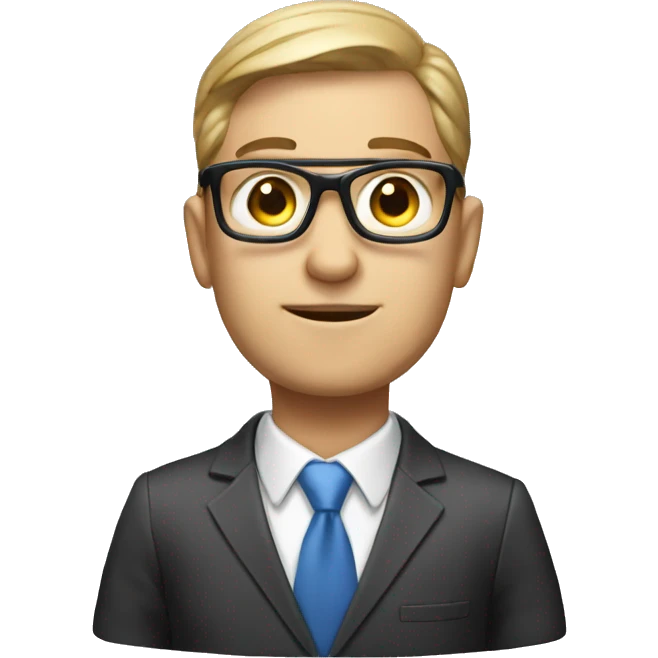 Male AI Advisor nerd in suit emoji