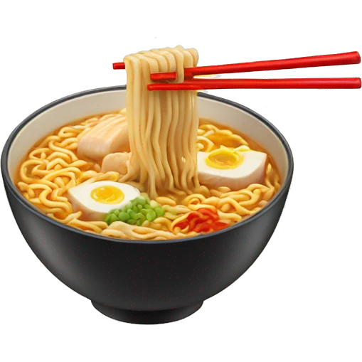 Ramen with red chopsticks  emoji