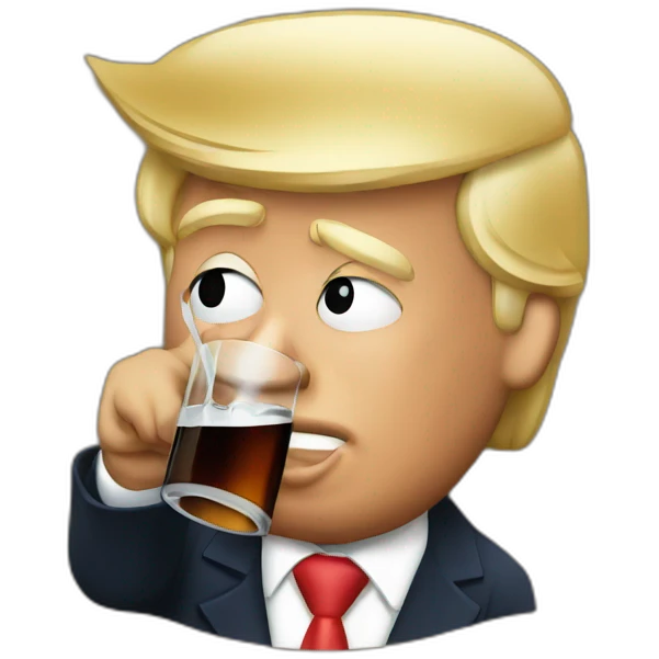 Donald trump drinking a shot emoji