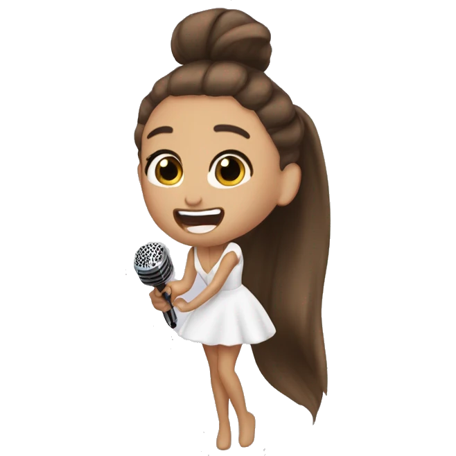 ariana grande singin with  micrphone emoji
