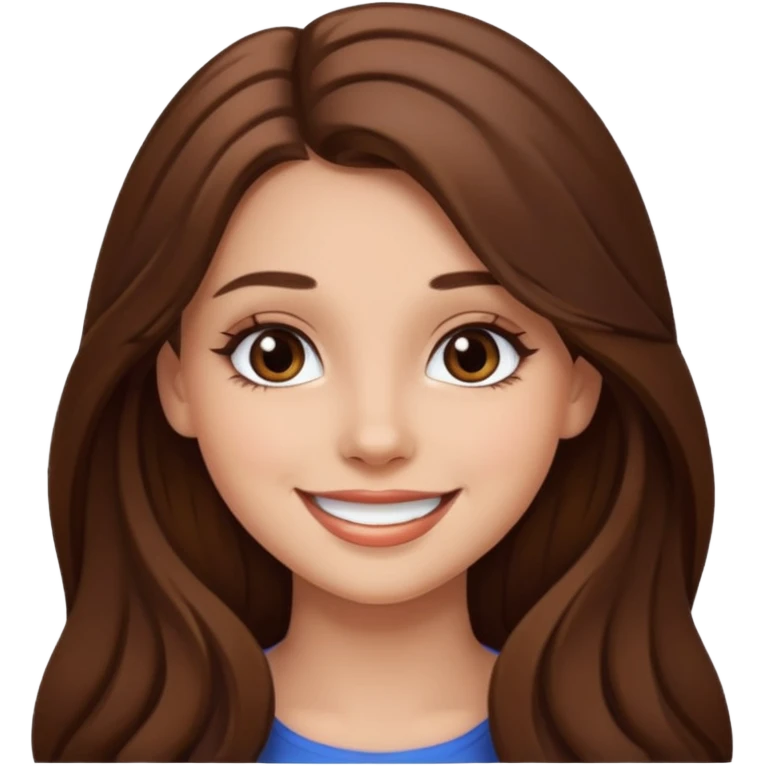 Pretty girl long hair Brown makeup emoji