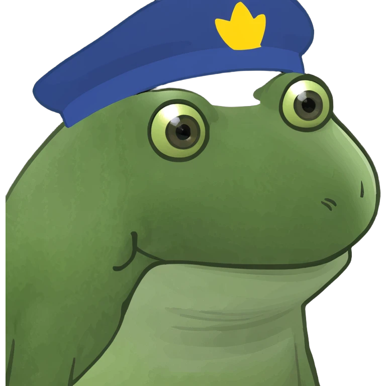 Grenouille avec un chapeau emoji