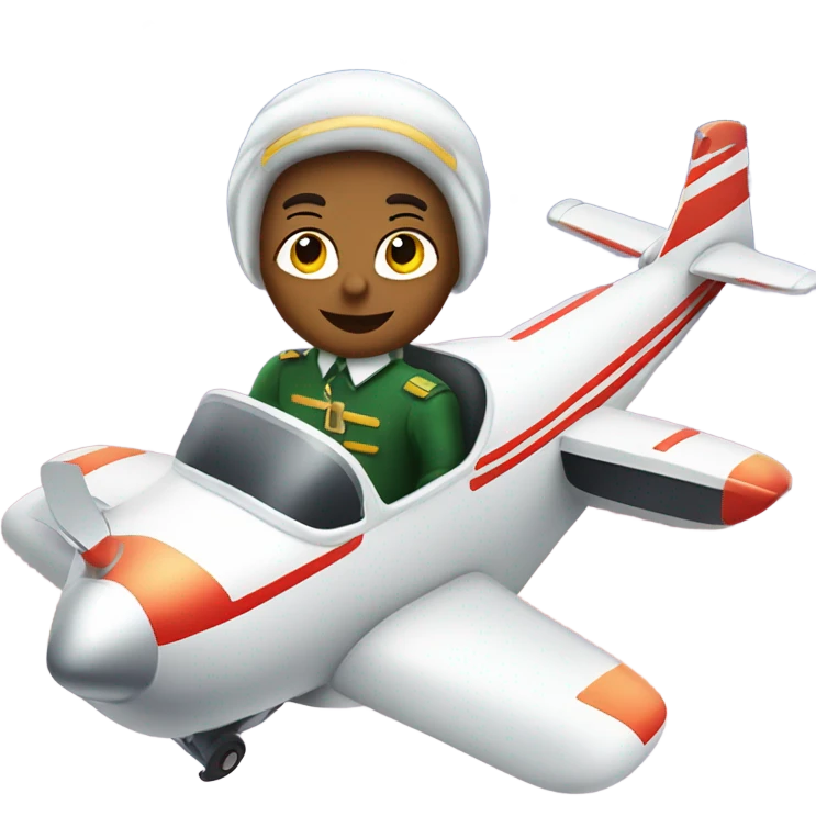 Christmas pilot flying a small two passenger with light skin plane wishing merry Christmas emoji