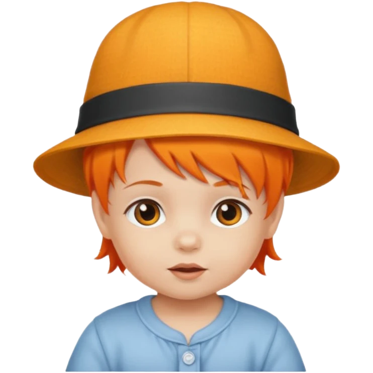 baby with hat orange hair emoji