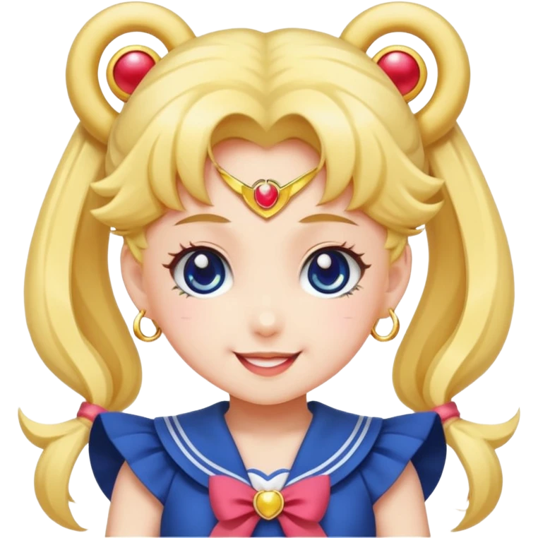 Very cute anime chibi sailor moon smiling super cute very cute very kind emoji