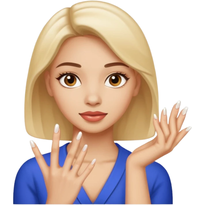 A normal human emoji with nails💅 this emoji but without the nail polish, a female with polished nails 💅  emoji