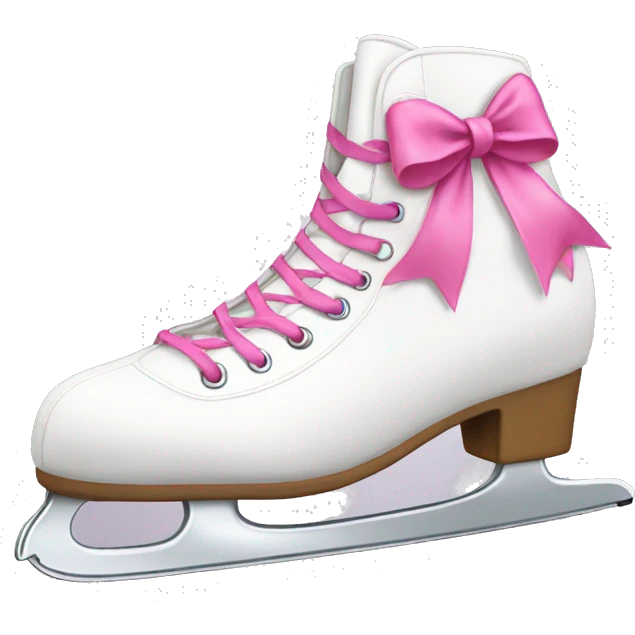 white ice skating shoes with pink bows emoji