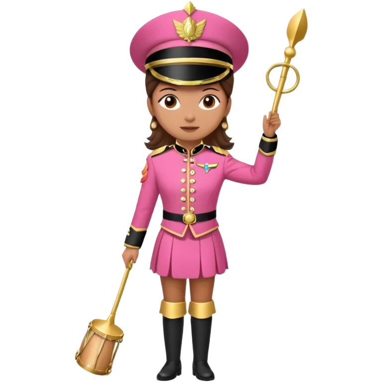 Parade Marchers, drum major, pink uniform famale emoji