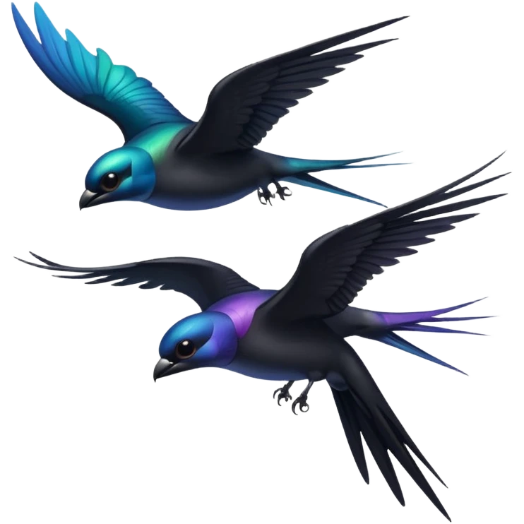 3 Black swallow flying emoji