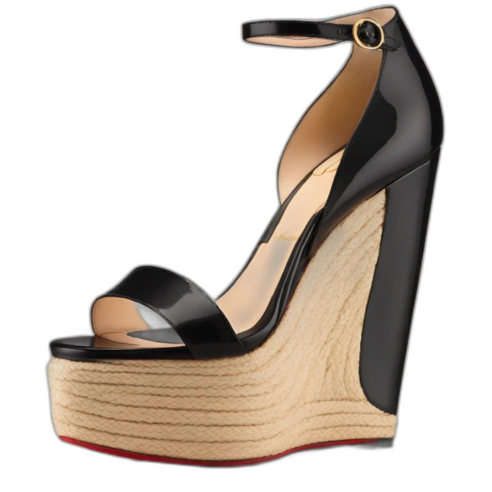 Platform wedges black louboutin sandal emoji