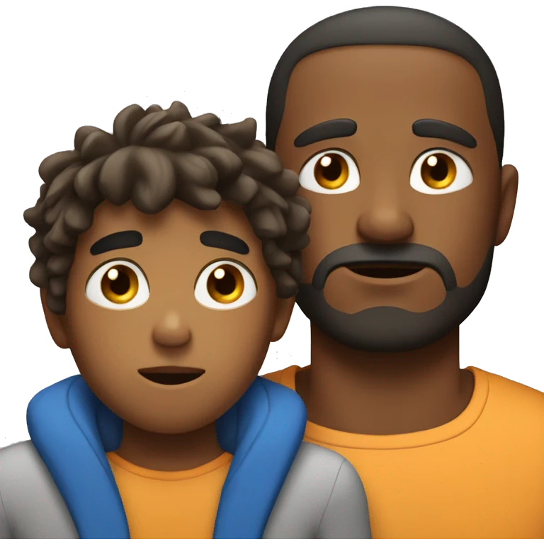Tired son and dad after exercising  emoji