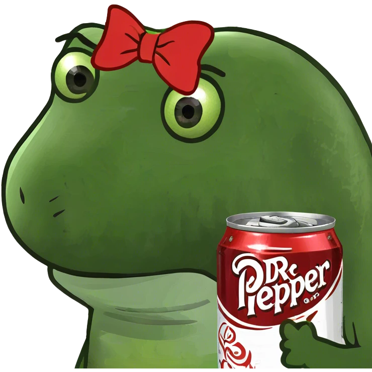 Dr Pepper with bow on it emoji