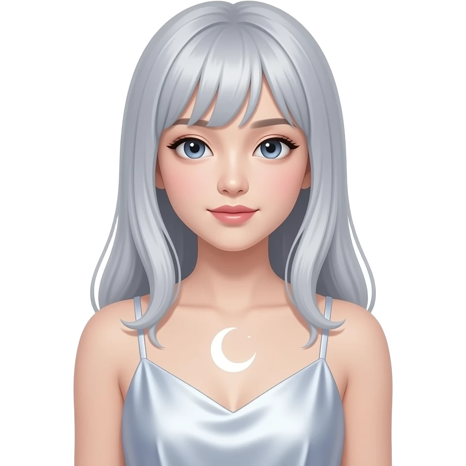 pretty moon girl chinese emoji