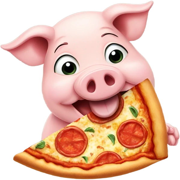 Pig eating pizza emoji