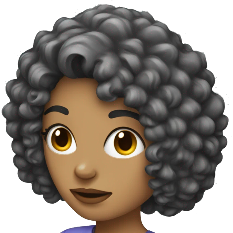 a woman with permed hair and a headset emoji