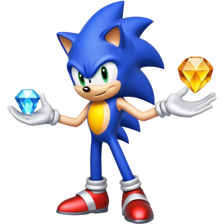 I want Sonic the hedgehog with chaos emeralds emoji