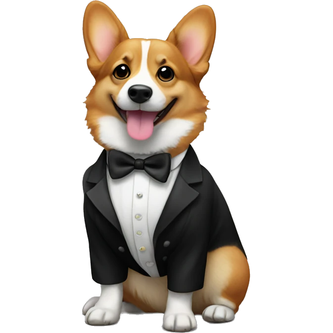 Corgi in a tuxedo emoji