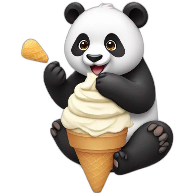 Panda eating ice cream emoji
