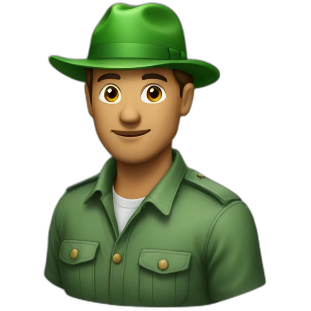 a man with green hat emoji