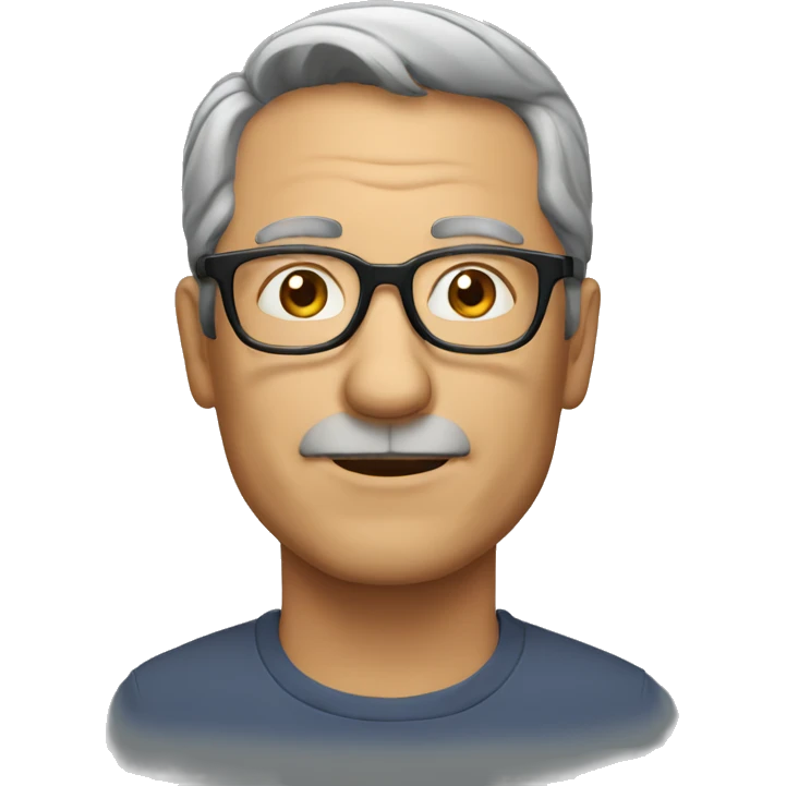 middle aged man with glasses emoji