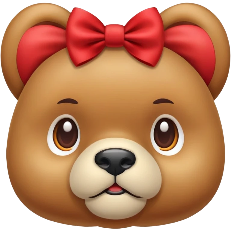 Osito face con moño rojo  emoji