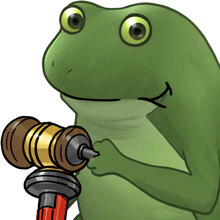 green frog auctioning, lively and expressive emoji