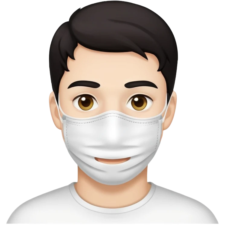 Dark-haired guy with white face mask emoji