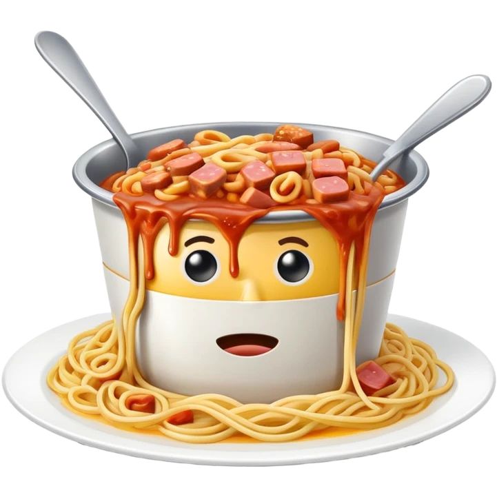  SPAM meat melted spaghetti slop art emoji