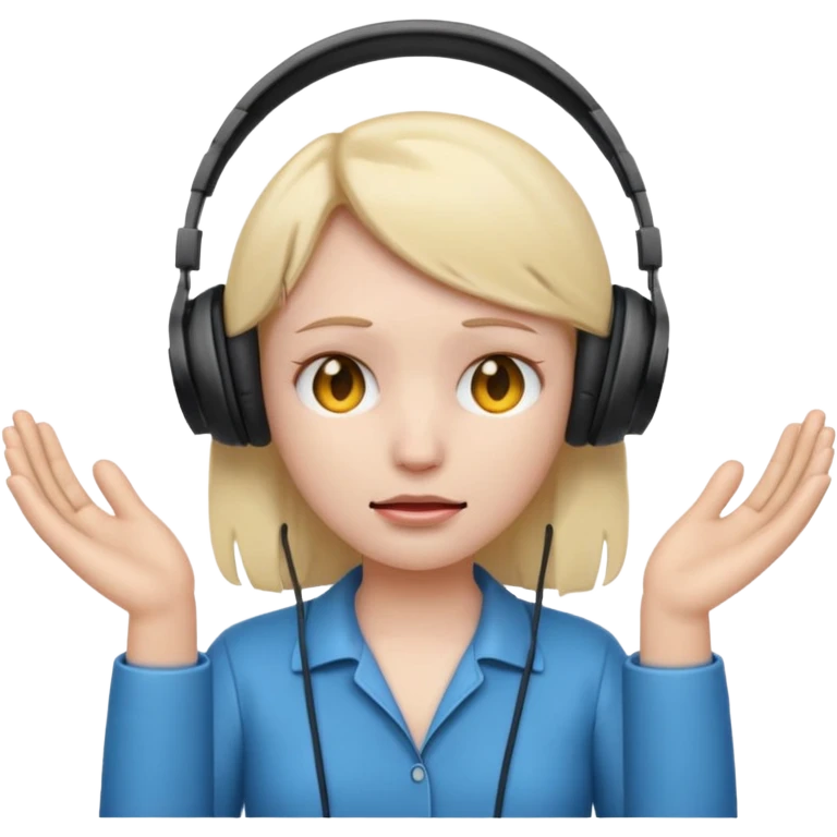 emoji with head phone holding both hands listening looks like sad  emoji