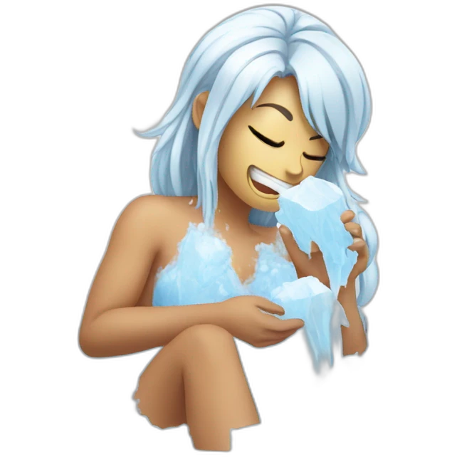 ice spice eating ice in a bath full lf ice emoji