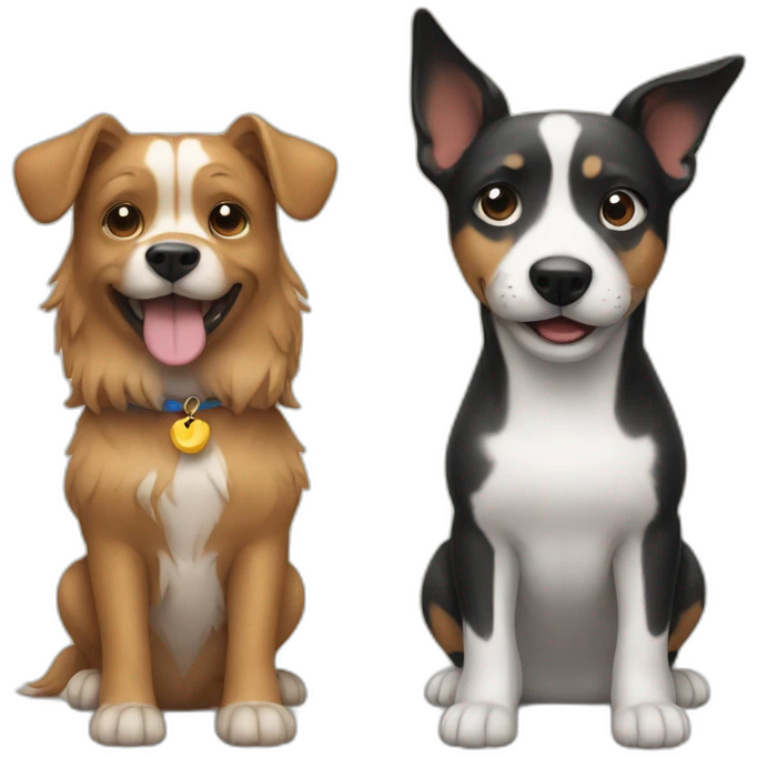 A dog with a friend emoji