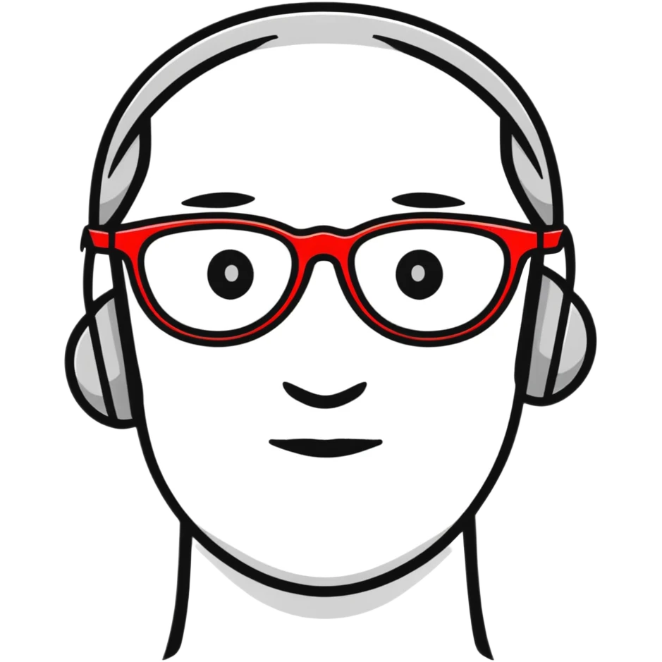 face with red glasses emoji