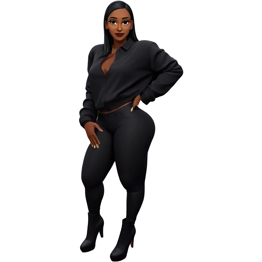 stylish dark-skinned woman portrait emoji